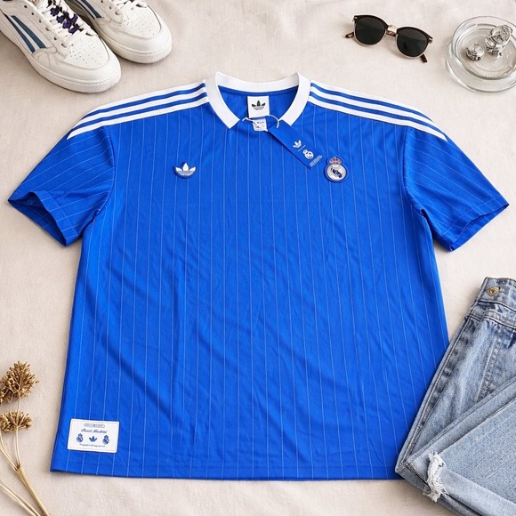 adidas Other - Adidas Originals Real Madrid Icon Jersey Mens XL Blue Pinstripe JN3060 NWT